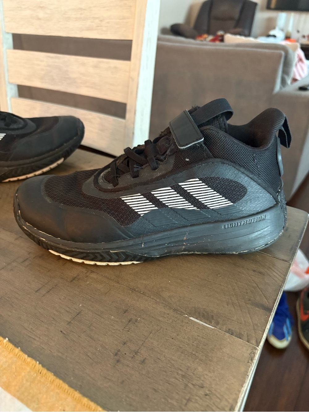 adidas boys Black and White Athletic Sneaker